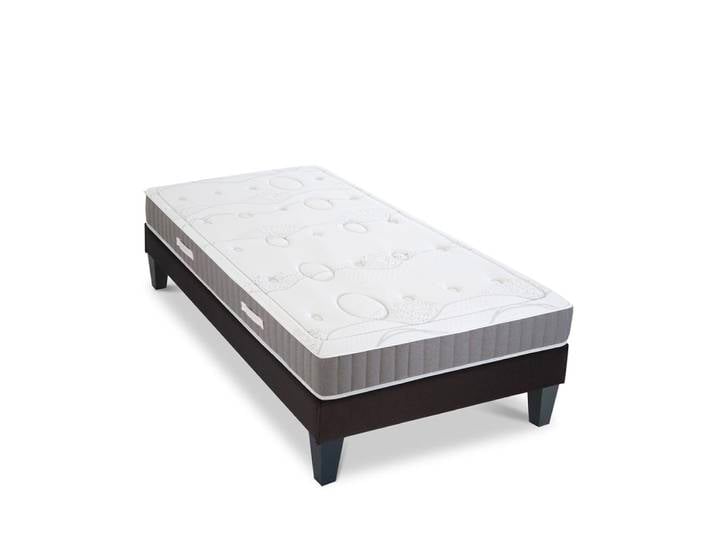 Ensemble matelas mousse sommier bois 90x200