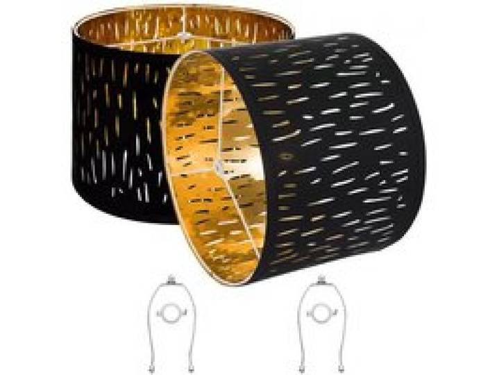 VEVOR Abat-jour tambour, 2 pcs, 33 x 33 x 25 cm, abat-jour de remplacement moyen avec harpe, housse de rechange pour lampes de table, lampadaires et suspensions, assemblage facile, design creux noir