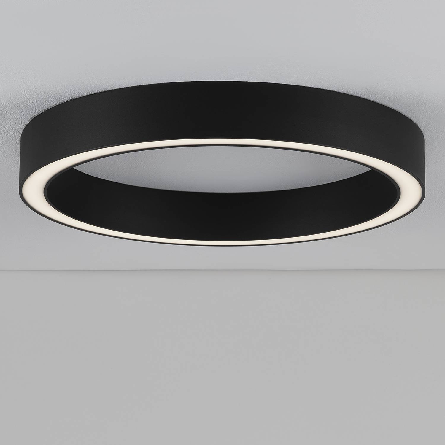 Nova Luce Design Plafondlamp zwart rond met LED Ø 60cm