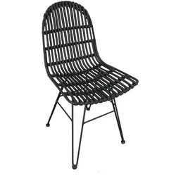 SIT Rattan Vintage Stuhl - ohne Armlehne Rattan schwarz lackiert