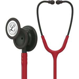 Littmann Stethoskop Classic III Monitoring 5868 mit Doppelkopf, 69 cm Y-Schlauch, rot/Black Edition, Bruststück aus Edelstahl