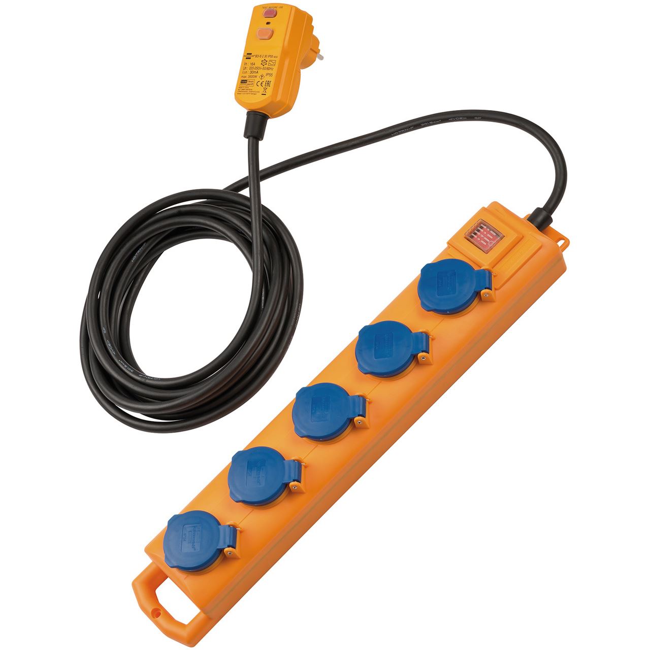 5.00m Brennenstuhl Super-Solid Steckdosenleiste Orange 5 (1159900805)