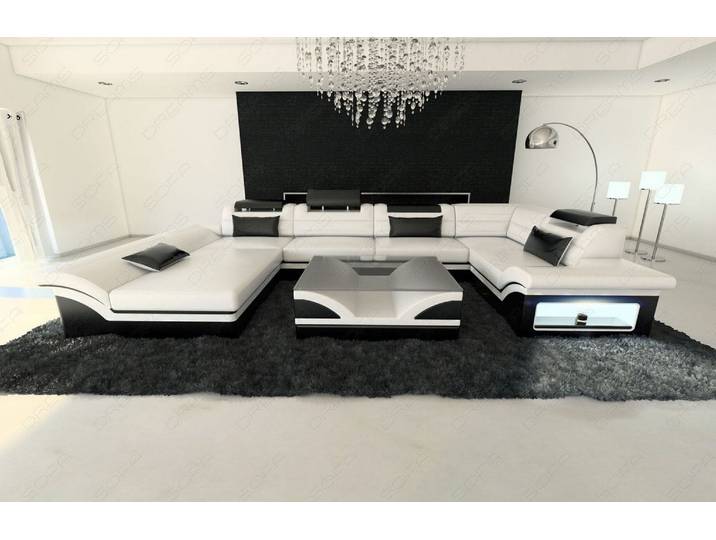 Mini Sofa Enzo U-Form in Leder