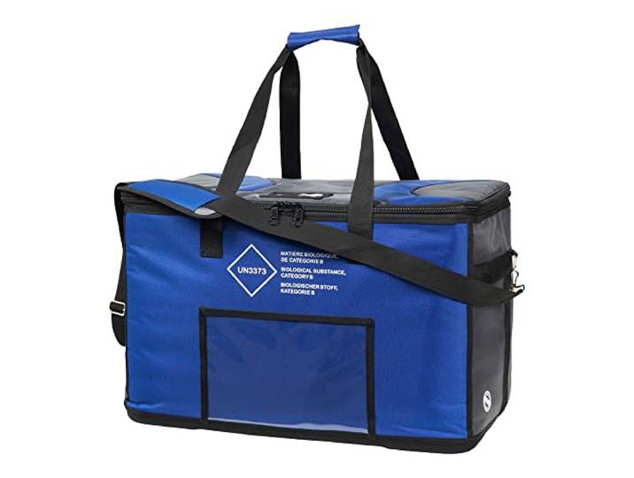neoLab 1-1394 Biohazard Kühltasche, 600mm x 350mm, 65L Volumen, Blau/Grau