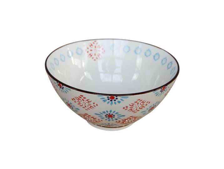 Saladier en céramique multicolore, rond, à motifs - Chehoma, Bohe