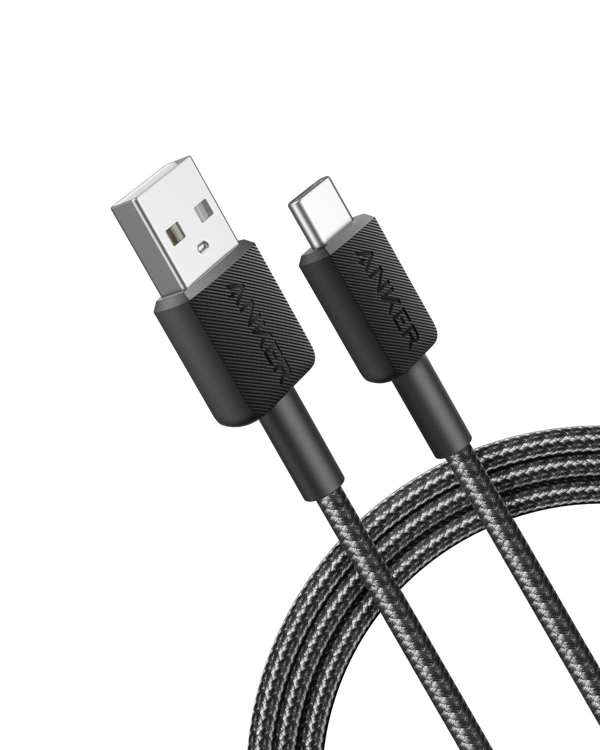 Anker 322 USB-A auf USB-C Kabel 180cm geflochten schwarz A81H6G11
