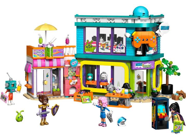 LEGO® Friends 42674 Comic- und Spieleladen Spielbausteine, (Set, 1005 St., Set)