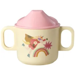 RICE Melamin Handle Baby Cup Hero, Pink - 250 ml Ø 7 cm, Höhe 9 cm