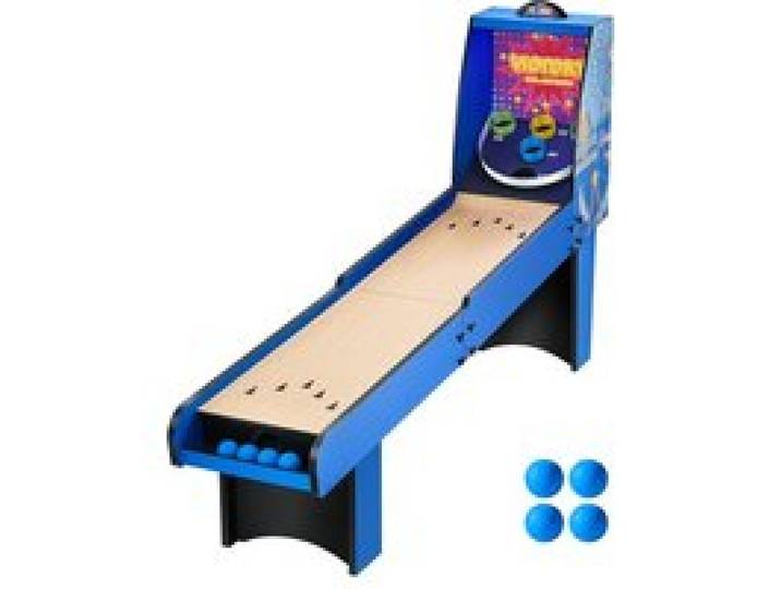 VEVOR 8 Fuß Roll und Score klassischer Arcade-Spieltisch mit elektronischem Punktezähler, Sound, automatischer Ballrückgabe für Spielzimmer für Erwachsene Familien, 4 Bälle enthalten