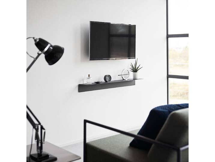 Étagère murale magnétique Tower Acier, thermolaqué Noir/Noir 90cm