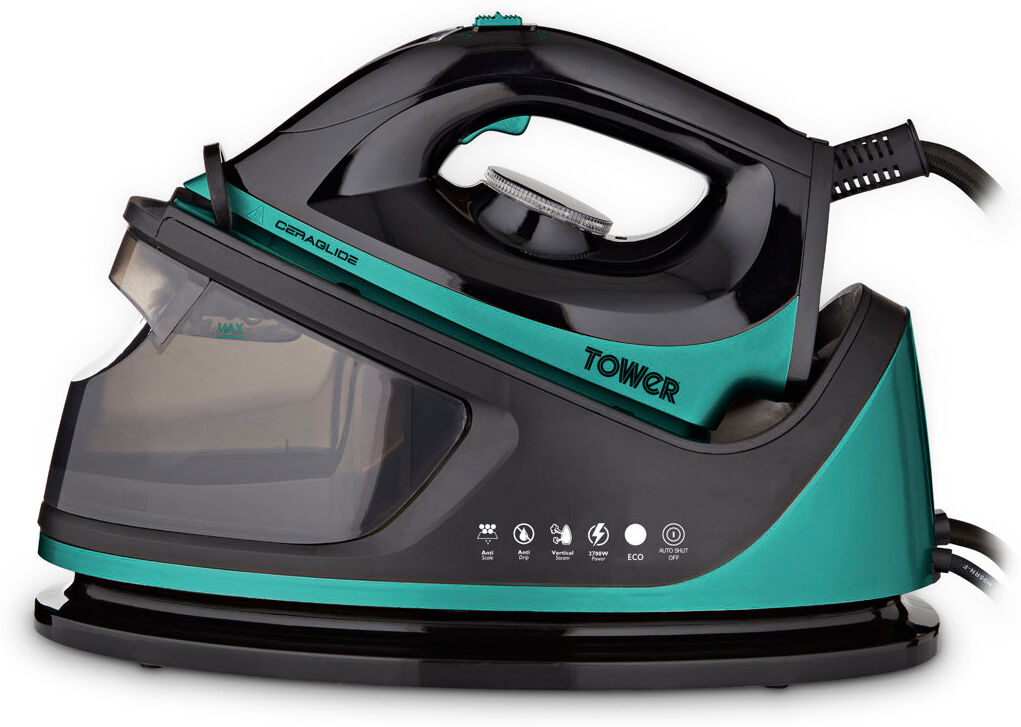 Tower T22023TL Ceraglide Steam Generator, Digital Display, 2700W, 1.2L, Teal Teal 2.28kg