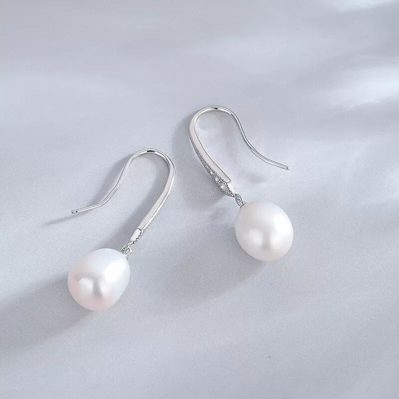 INF 1 paire de boucles d'oreilles en argent sterling S925 avec perles d'eau douce