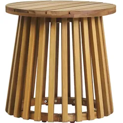 Runder niedriger Gartentisch aus Massivholz D40 cm NASSAU