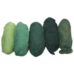 rayher REINE SCHURWOLLE VLIES MELIERT 5 FARBEN JE 20G GRUEN-TOENE 5X20G5363700