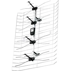 Emos Aussenantenne EM-025, 0-100 km, DVB-T2, DAB, LTE/4G Filter, SAT Spiegel + SAT Antennen, Schwarz