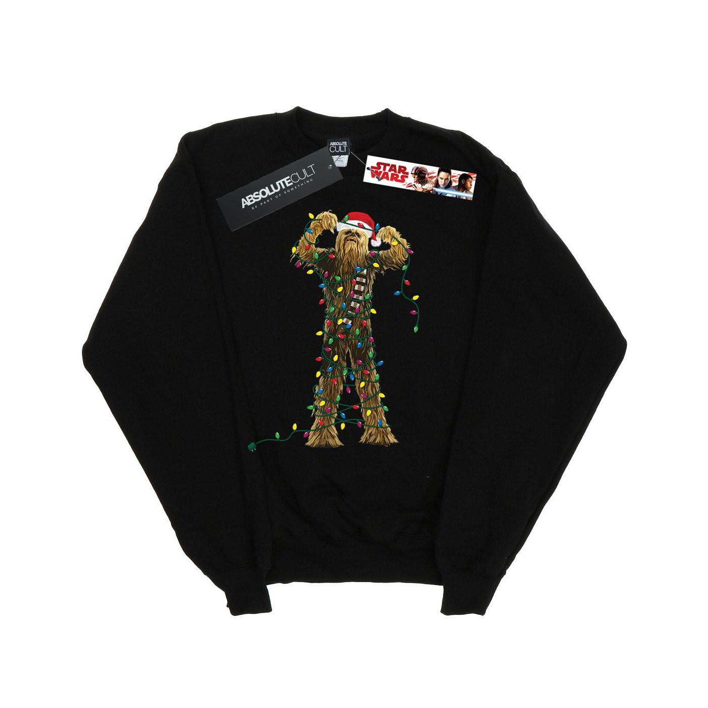 Star Wars Jongens Chewbacca Kerstverlichting Sweatshirt (Zwart)
