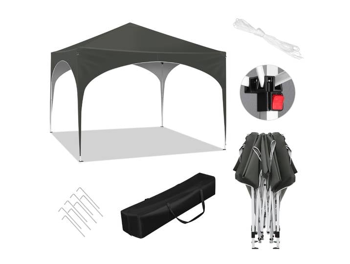 WOLTU Tonnelle de jardin pliable et imperméable 3x3m, pavillon pop-up avec toit semi-circulaire pour marché extérieur