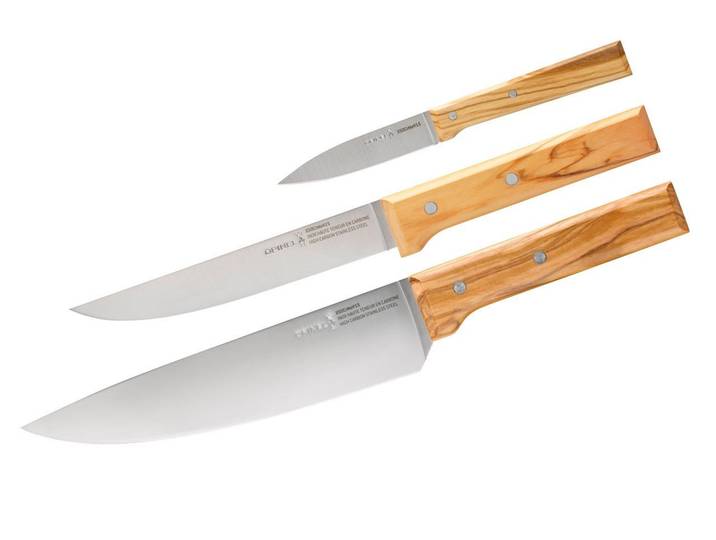 Opinel Messer-Set Opinel PARALLELE TRIO Messer-Set, 3-teilig Olivenholz (1-tlg)