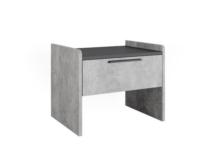 Vicco Esszimmerbank Roman Beton 53.5 x 41.1 cm mit 1 Schublade, Grau, Rechteckig, 53.5x43x41.1 cm, Esszimmer, Bänke, Sitzbänke