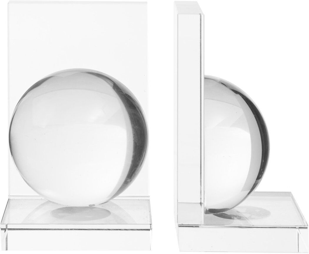 Canora Grey Glass Bookends Clear 19cm H X 11cm W X 12cm D