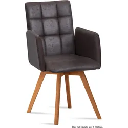 ARMLEHNSTUHL (8er-Set) Dione 52x91x60 Eiche geölt/Espresso