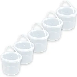 Eimer Deckel lebensmittelecht 3,3 L Liter leer farblos Henkel Kunststoff Set 5 Stück