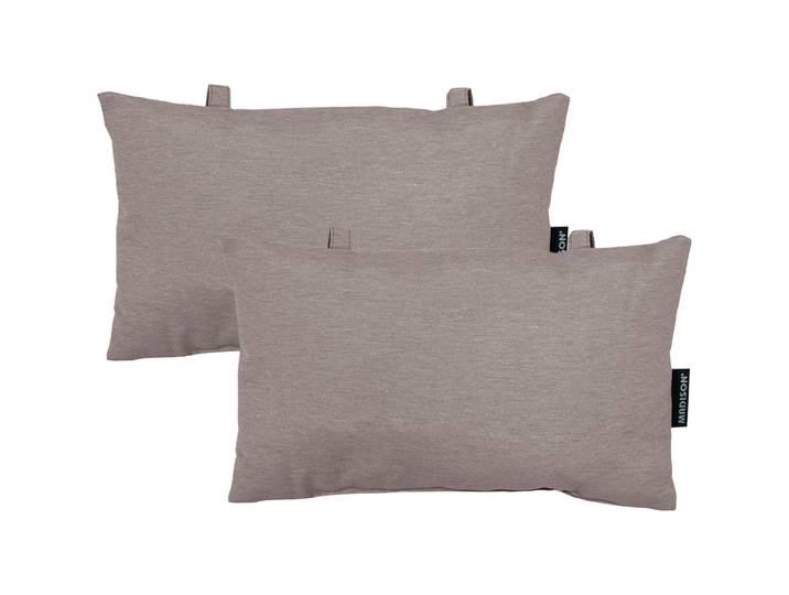 2er-Set Kopfkissen für Garten- und Liegestühle, ca. 24 x 40cm, taupe