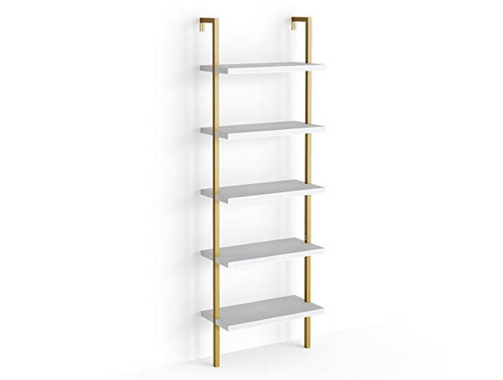 Vicco Leiterregal Ava , Weiß 60 x 183 cm für offene Aufbewahrung und flexible Raumgestaltung