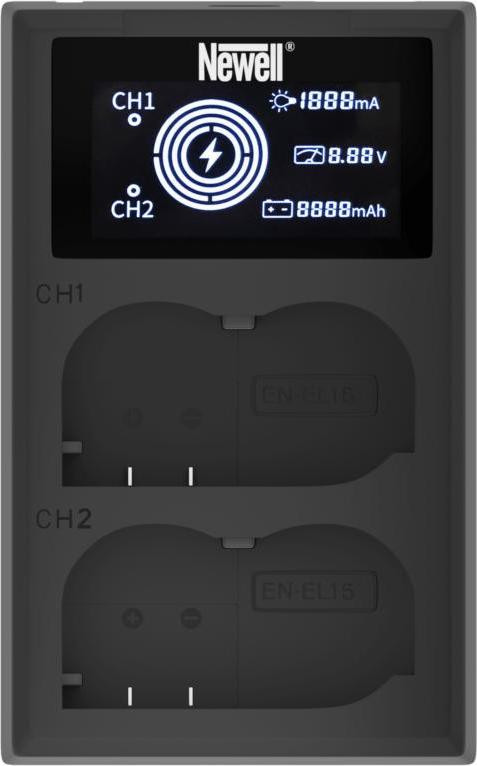 Newell Pro DE FDL-USB-C dubbele oplaadadapter voor EN-EL15 batterijen