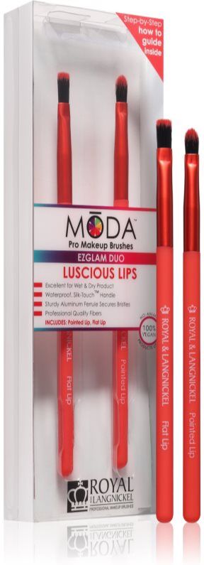 Royal and Langnickel MŌDA EZGLAM DUO Luscious Lips kit de pinceaux lèvres