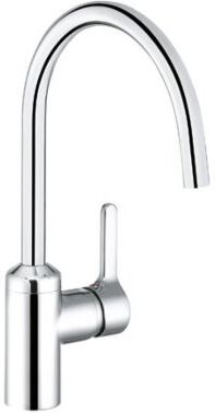 Kludi Bingo Star Küchenarmatur 428099678 edelstahlfinish, Niederdruck, schwenkbarer Auslauf