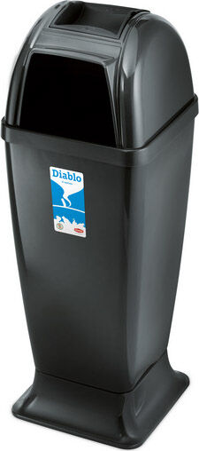 stefanplast 71060 Posacenere Da Esterno Con Cestino Rifiuti Capacità 50 Litri In Plastica Colore Antracite - 71060 Diablo