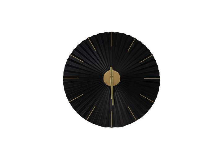 Art for the Home Wanduhr Origami 59x59cm, Goldfarben, Schwarz, Metall, Orientalisch, Rund, 59x1x59 cm, Dekoration, Uhren, Wanduhren