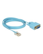 Delock Adapter RS-232 DB9 Buchse> 1 x Seriell RJ45 Stecker 1 m Digital/Daten Adapterkabel 1 m ser. (63341)
