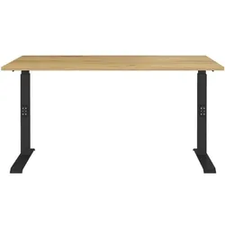 Germania-Werke Schreibtisch höhenverstellbar (manuell) »Downey« 140 cm schwarz, 140x91x80 cm