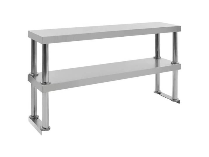 Étagère de bureau - VIDAXL - 2 niveaux - Inox - 120x30x65 cm - Montage facile