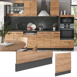 Vicco Geschirrspülerblende Küchenschrank Küchenmöbel Fame-Line Anthrazit Eiche modern 60 cm Küche Einbauküche Geschirrspüler Blende Küchenzeile