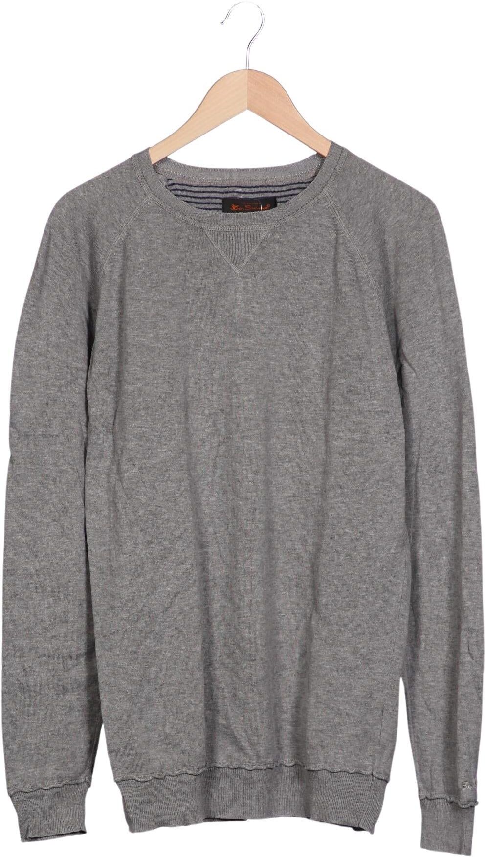 Ben Sherman Herren Pullover, Grau, Gr. L, Baumwolle - Second Hand