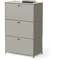 Tchibo - Kommode Metall »Cn3« mit 3 Klappenfächern - 77x40x120,5cm - hellgrau -
