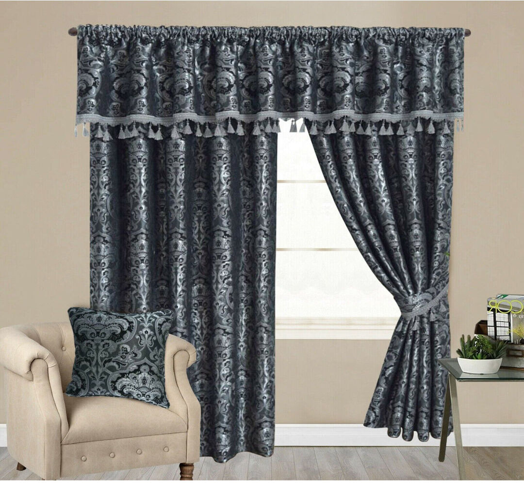 Astoria Grand Mckellar Chenille Blackout Curtain Pair Grey 167 W x 183 D cm
