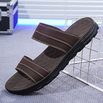 Lässige braune Herrensandalen – Kunstleder mit verstellbaren Riemen, bequem und strapazierfähig, ideal für Strandurlaub, Entspannung am Pool und Outdoor-Abenteuer.