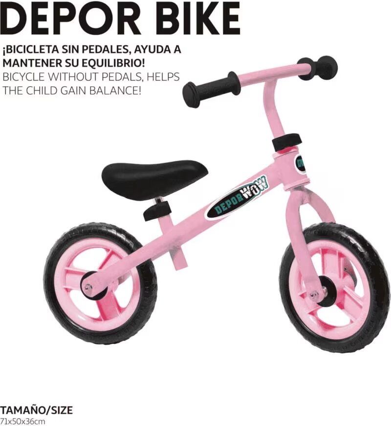 Toy Planet Depor Bike - Bicicleta De Equilibrio Sin Pedales Rosa Talla Única Niño