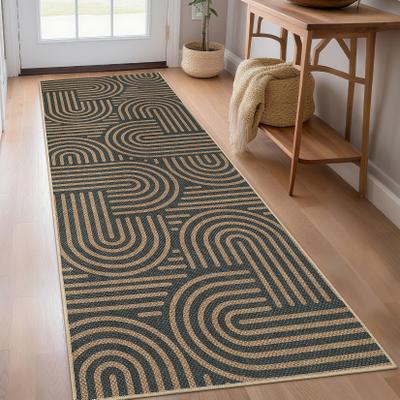 Garvee Modern Circles Easy Jute Area Rug