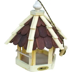 dobar Futterhaus mit lasierten Holzschindeln inkl. Kordel