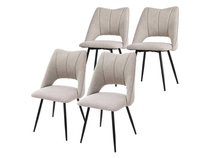 Ml-Design Esszimmerstuhl Beige 4er Set, 53x89x57 cm, Esszimmer, Stühle