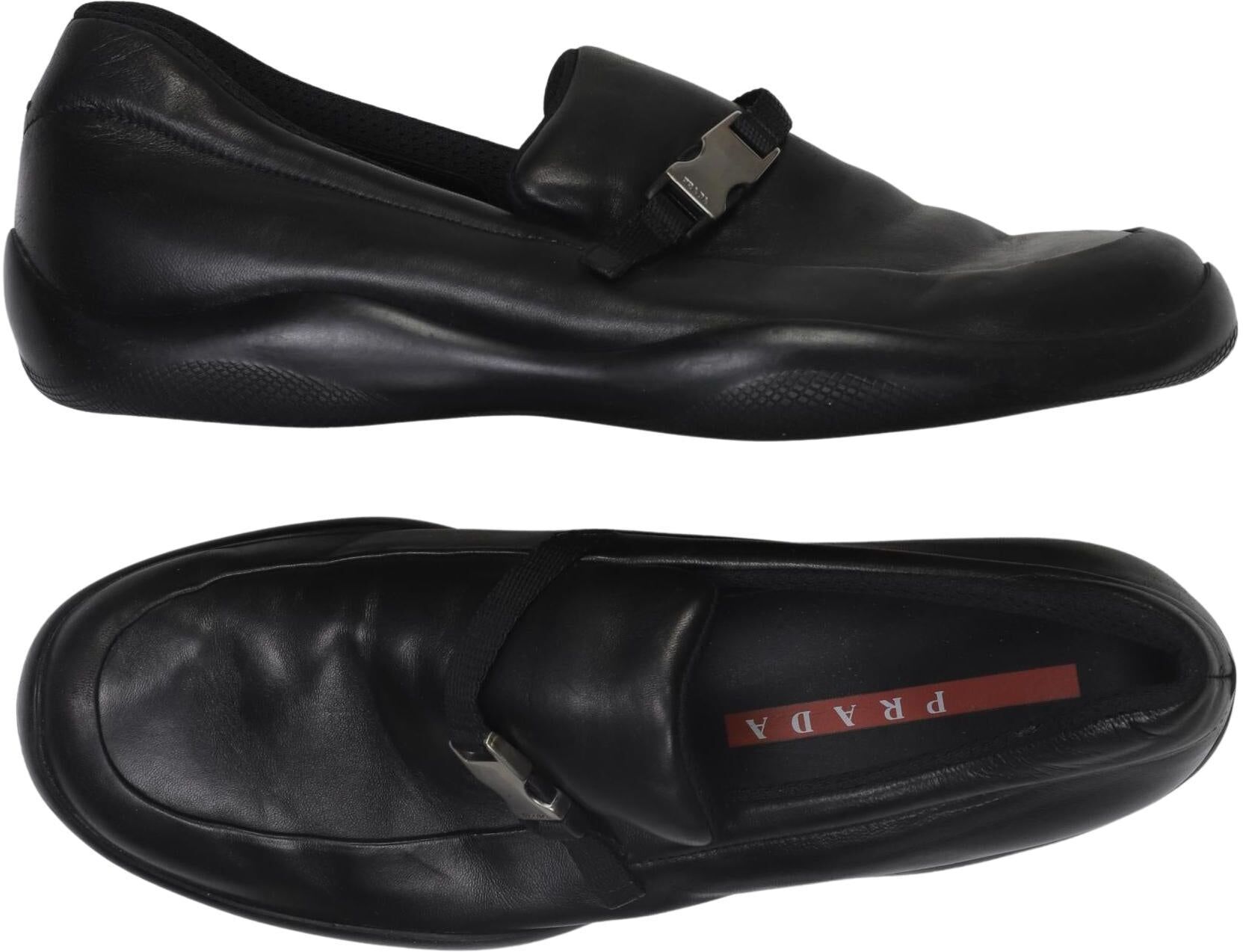 Prada Damen Halbschuh, Schwarz, Gr. EU 40, Leder - Second Hand