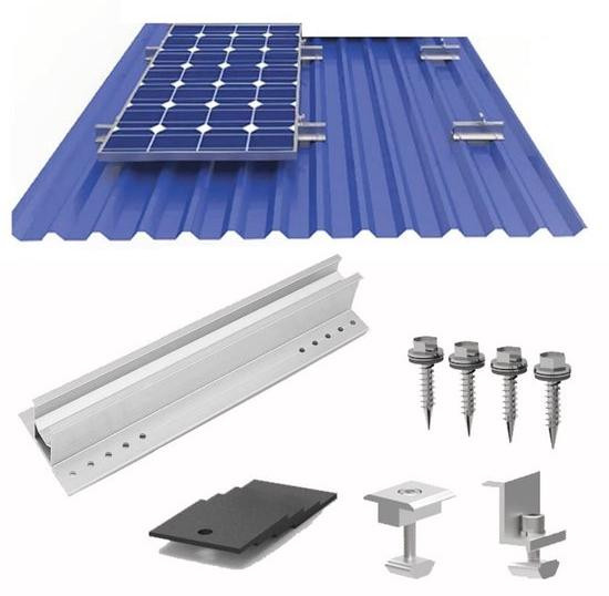 Bevestigingssysteem voor zonnepanelen met aluminium trapeziumplaat en bevestigingsset voor 30/35 mm zonnepanelen