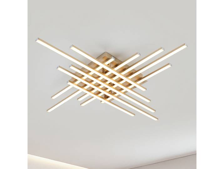 Plafonnier LYORA 76 x 7 x 76cm Beige Matériau : Métal Surface en métal : Laqué Type de métal : Fonte d'aluminium LED non-remplaçables Module