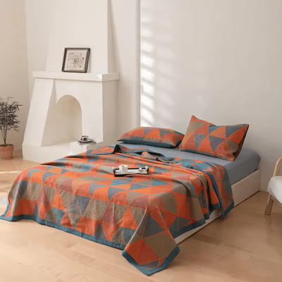 Inspire Curations Ethnic Jacquard Cotton Gauze Bedspread Blanket manweib 150x240cm