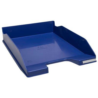 Briefablage Exacompta BEE BLUE Combo-Midi, für Dokumente im Format A4+, stapelbar, Etikettenhalter, Kunststoff, marineblau, 6 Stück